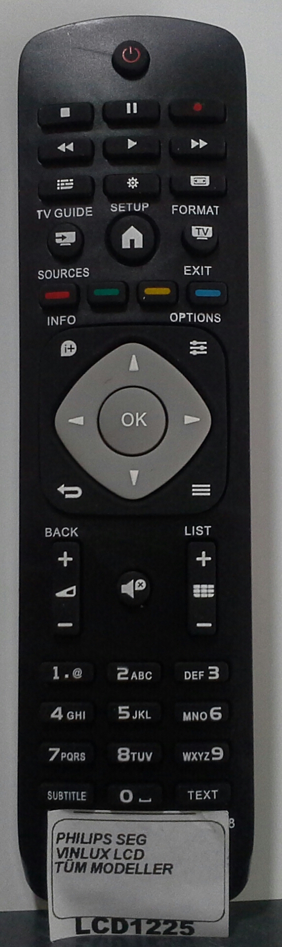 PHILIPS TÜM MODELLER SEG VİNLUX LCD LED TV KUMANDASI LCD 1225